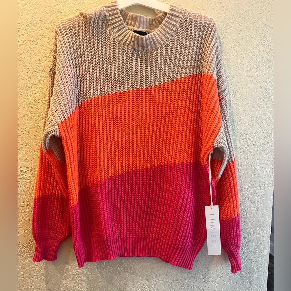 Lumiere Women's Sweater - Pink, Orange, Gray